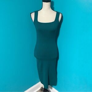 NWT Willow & Wind S Teal Blue Green Sleeveless Side Slit Sweater Dress